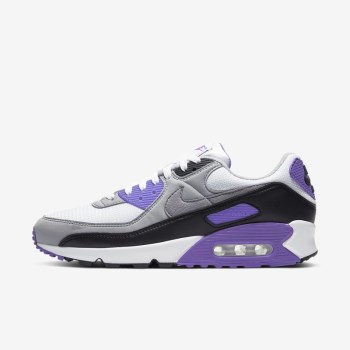 Nike Air Max 90 - Férfi Utcai Cipő - Fehér/Világos Szürke/Fekete/Szürke